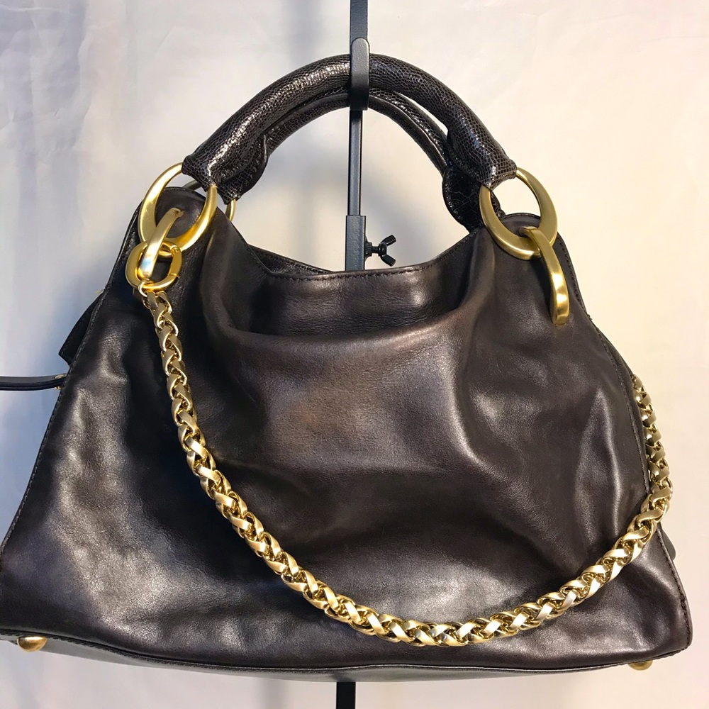 🍁 ELIE TAHARI leather hobo handbag